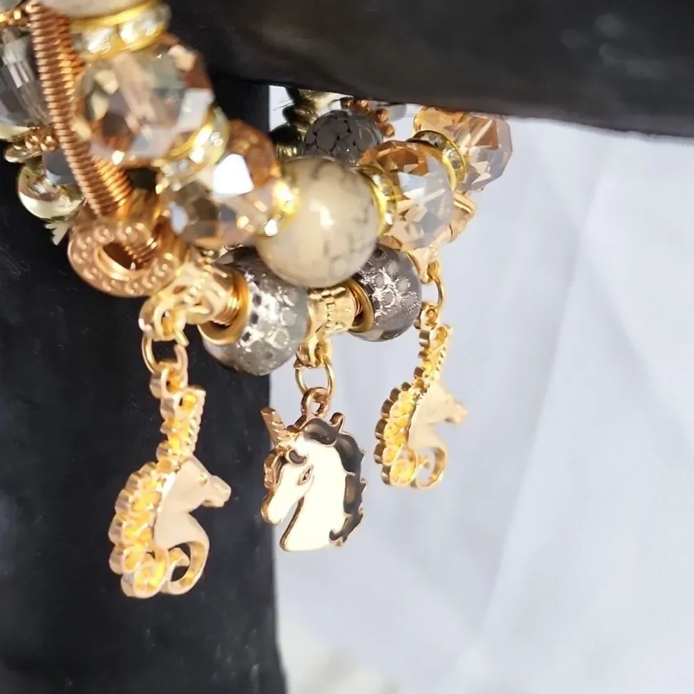 Gorgeous Grey and Gold Diva Stack Bracelets NWOT